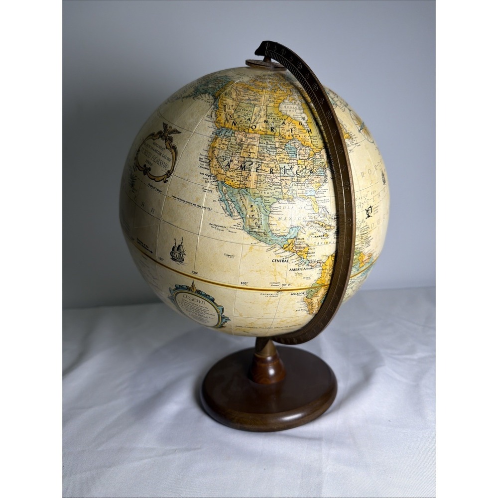 Replogle Globes World Classic Series 12" Rotating Tabletop Globe Antique Beige - Picture 2 of 14